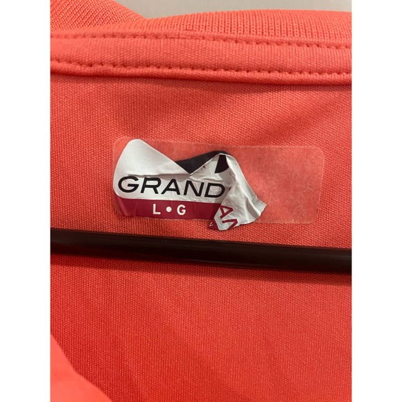 Mens Large Golf Polo Orange Stripes - Picture 3 of 3